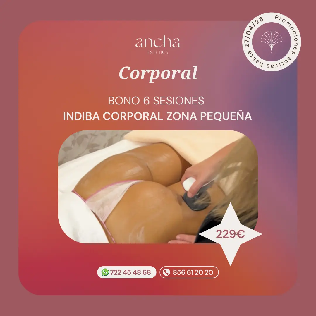 Bono 6 SESIONES INDIBA corporal ZONA PEQUEÑA