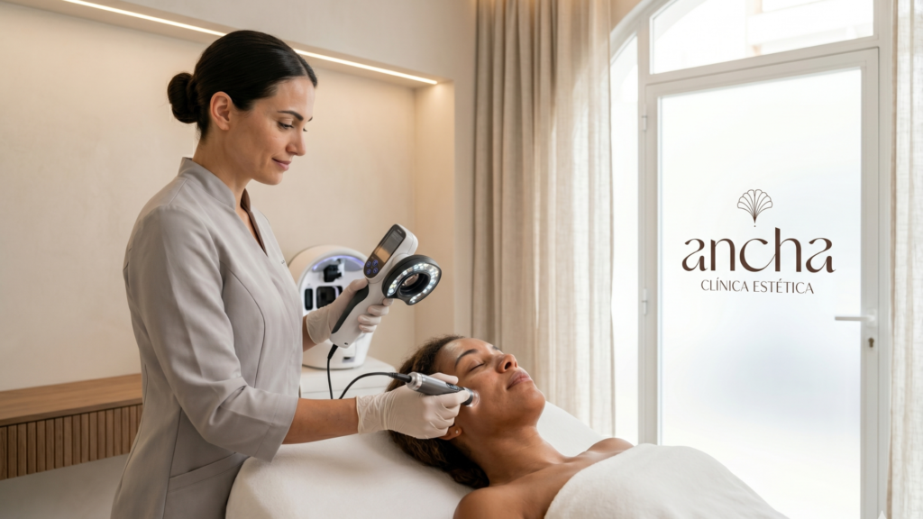Novia preparandose con tratamientos faciales para novias en Cádiz Ancha Estética Cádiz