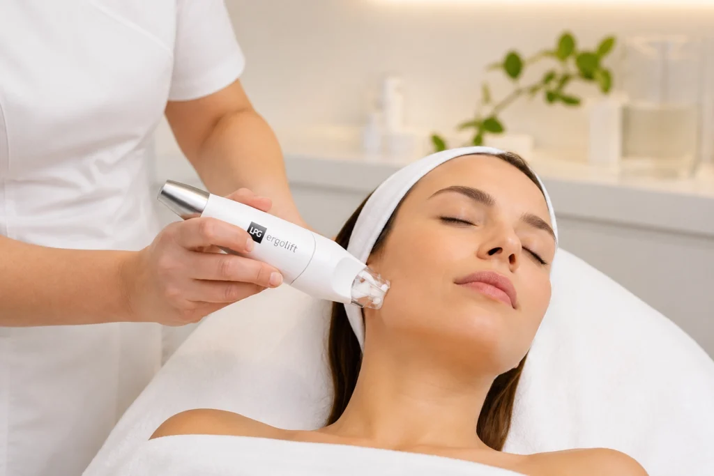 Mujer tratamiento de lpg y indiba facial Ancha Estética Cádiz