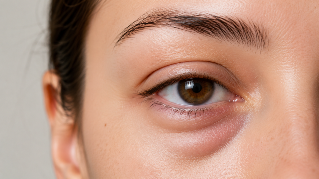 Ojo de mujer que necesita una presoterapia ocular Ancha Estética